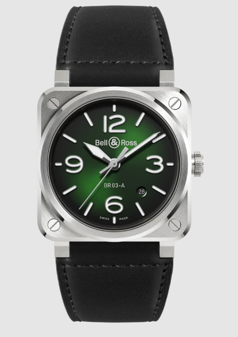 Review Bell and Ross BR 03 Replica Watch BR-03 GREEN STEEL BR03A-GN-ST/SCA